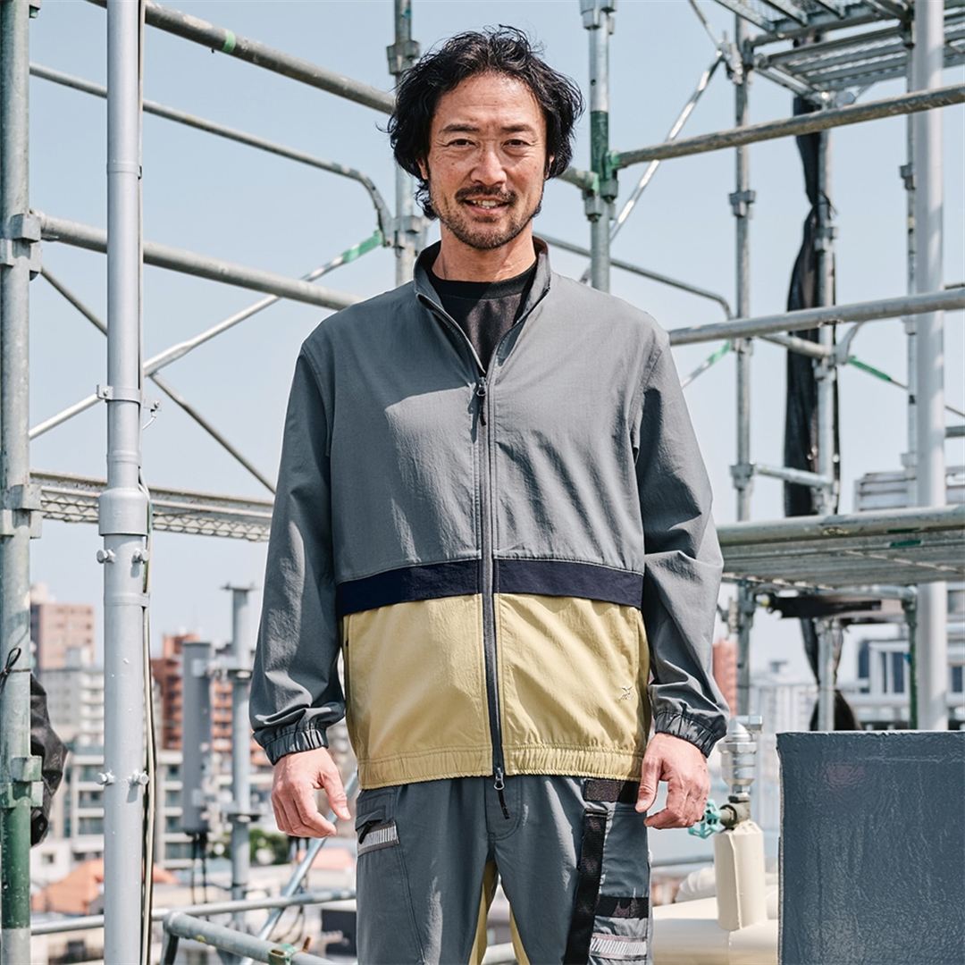 【ミズノ公式オンライン限定】ストレッチ撥水ブルゾン(制電) グレー×ベージュ XL