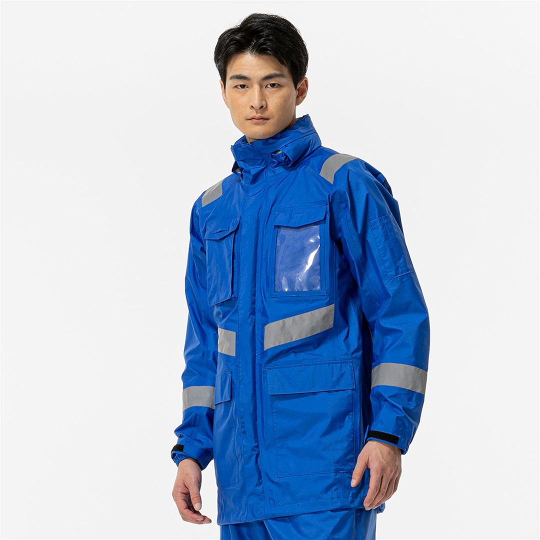 【耐水素材】ベルグテックEXレインジャケット ブルー S