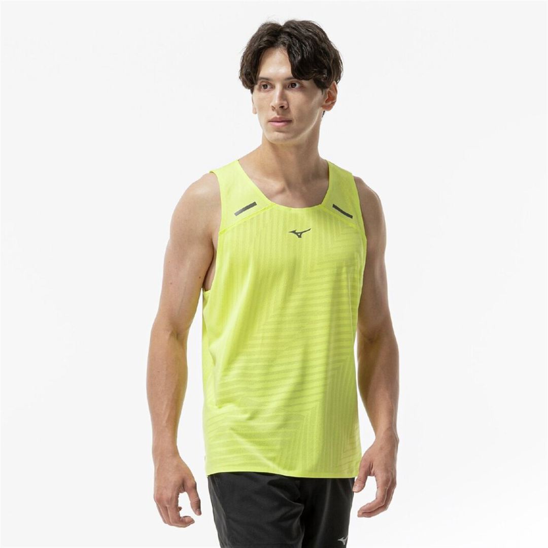 クイックドライ ジャカード シングレット ライトニングイエロー XL