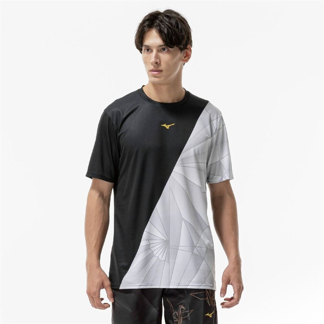 【ミズノ直営限定】クイックドライグラフィックTシャツ ブラック S