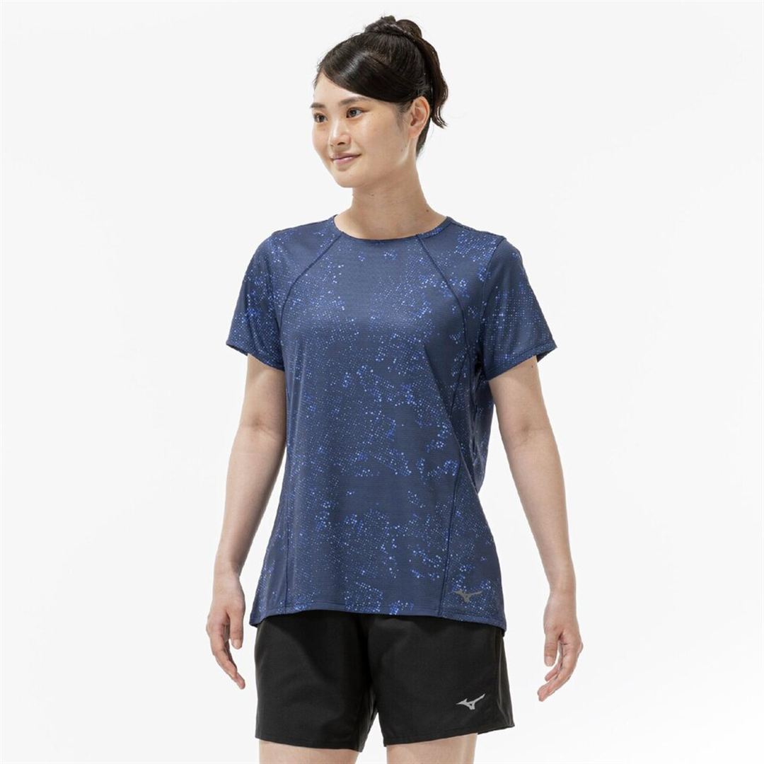 【汗処理／通気】ドライエアロフローグラフィックTシャツ エステートブルー S