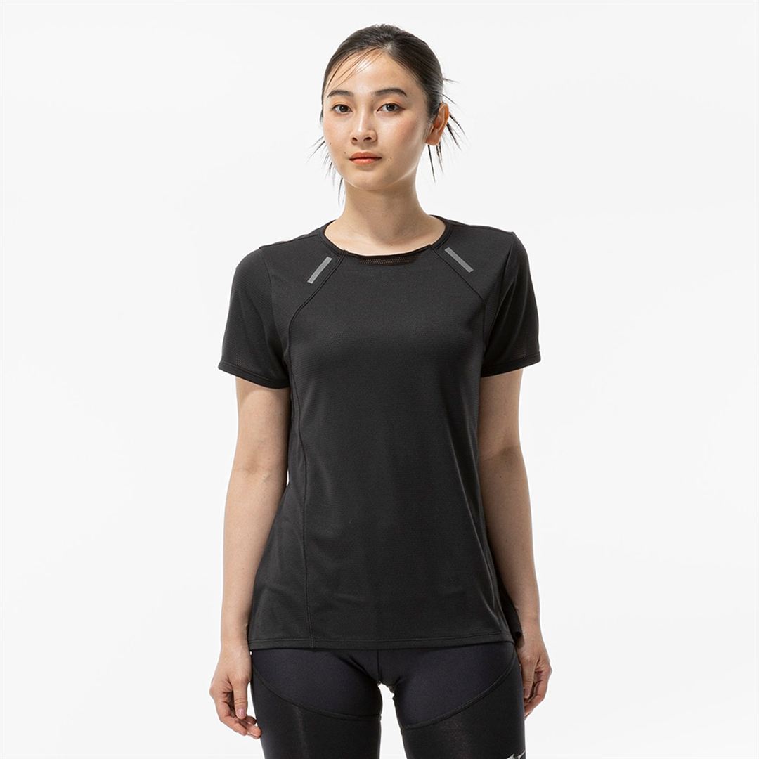 【汗処理／通気】ドライエアロフローTシャツ ブラック M