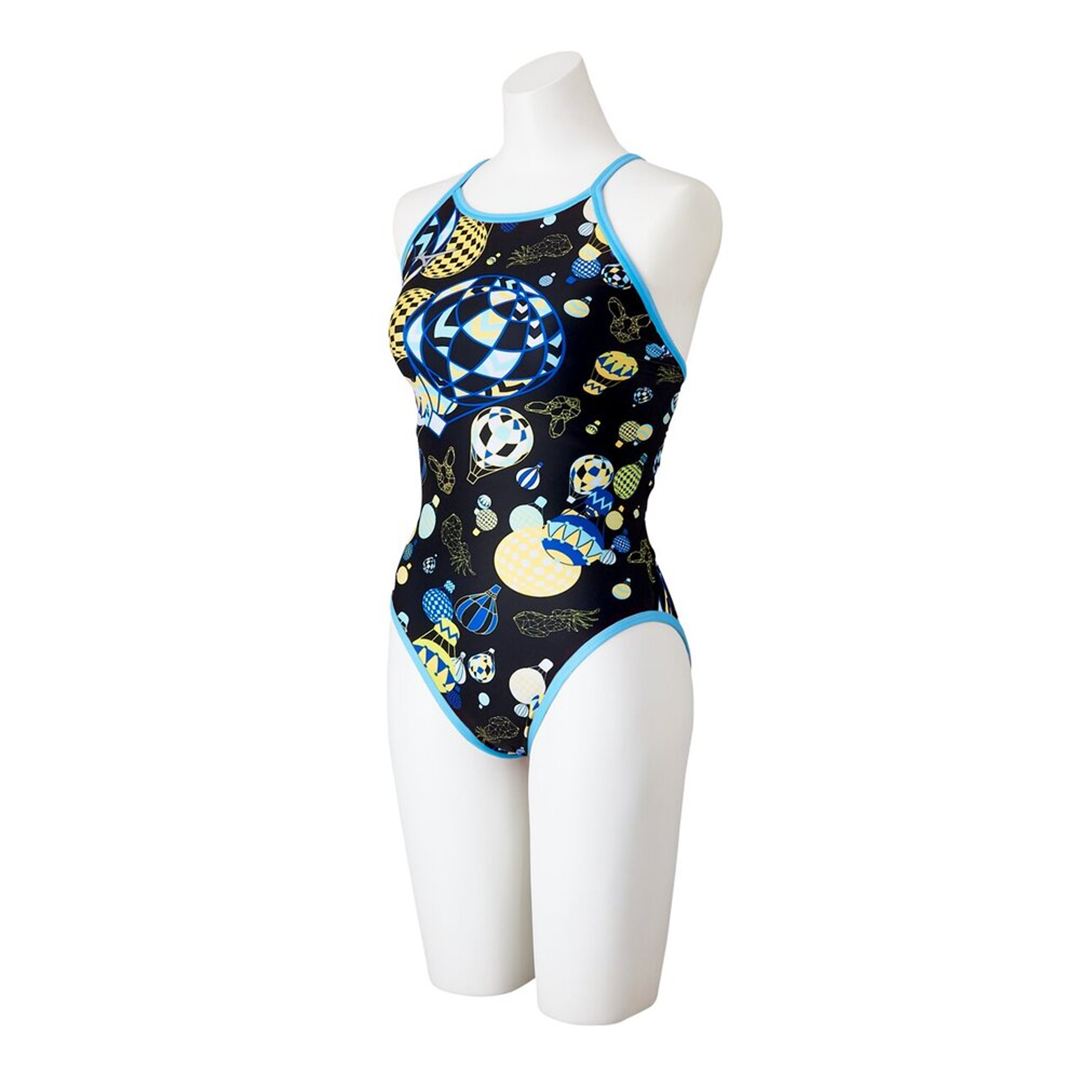 【Ri collection】競泳練習用ミディアムカット ブラック XS