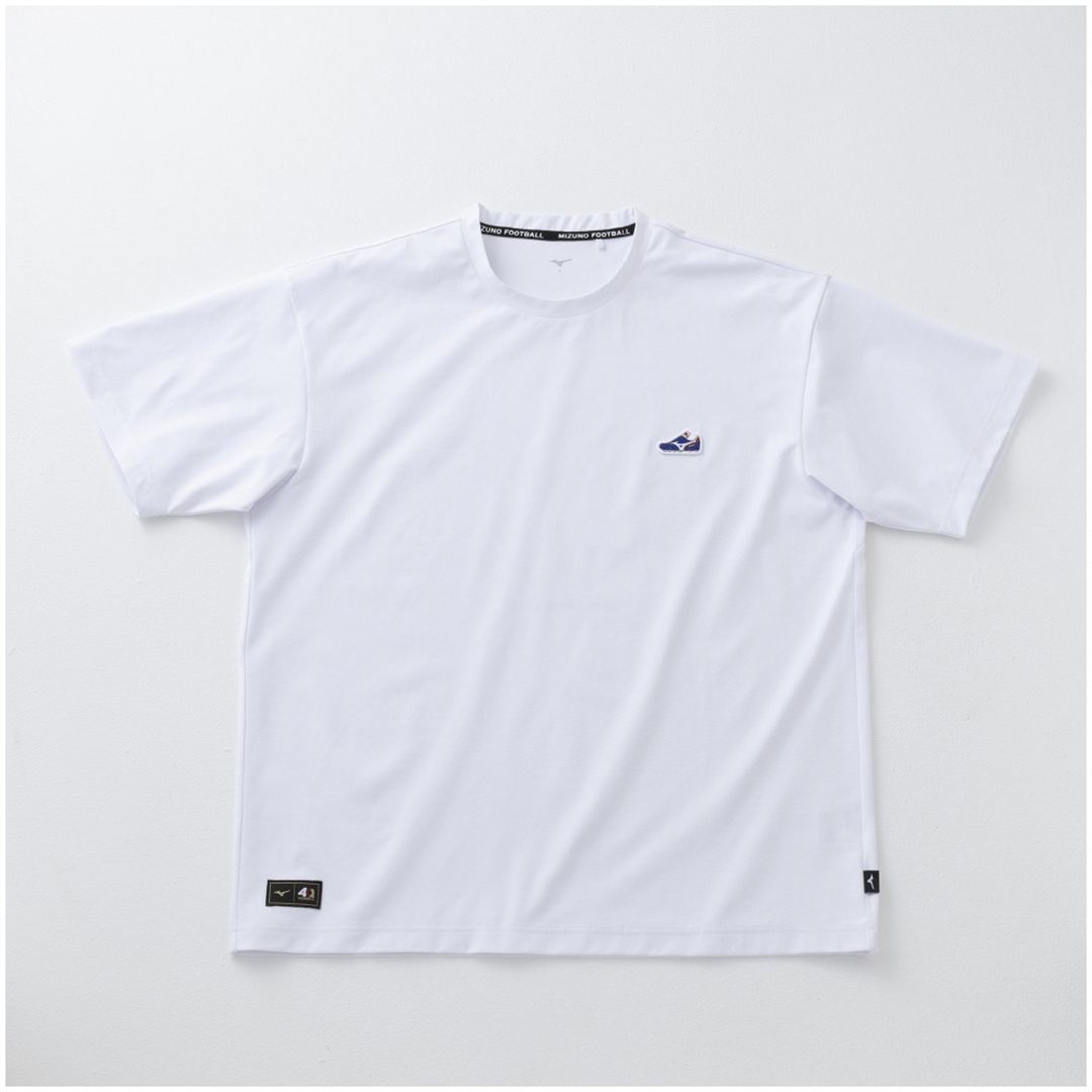 【ミズノ直営限定】モレリアM8 ワッペンTシャツ ホワイト×ブルー 2XL