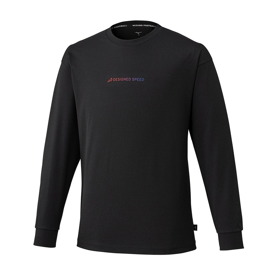 ミズノアルファ プリントTシャツ(長袖) ブラック XL