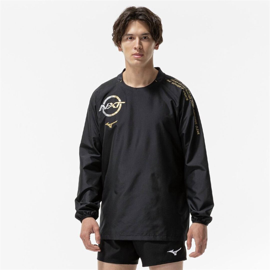 N-XTピステ(長袖／バレーボール) ブラック×ゴールド XL