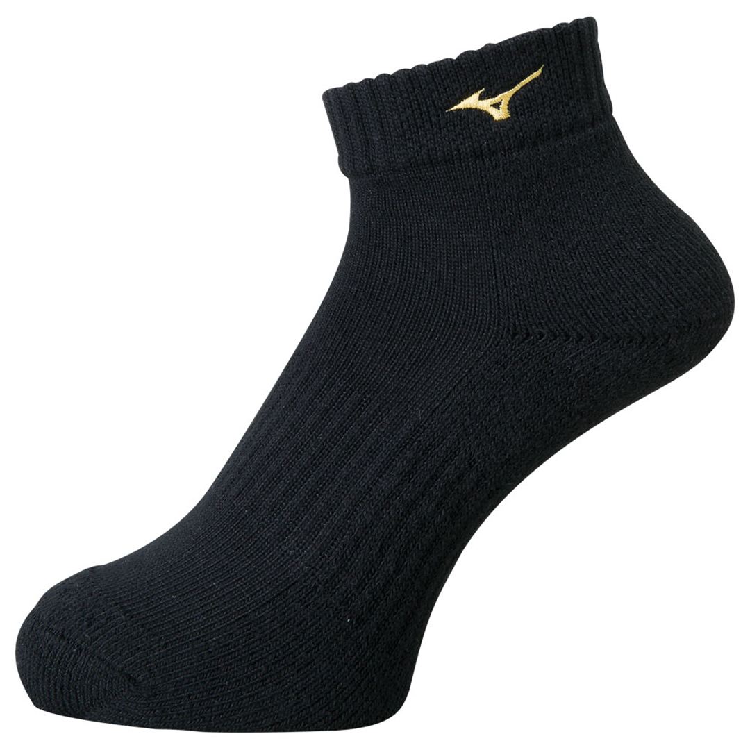 ショートソックス ブラック×ゴールド 27-29