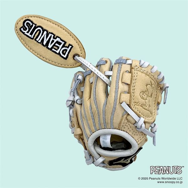 【ミズノ直営限定／PEANUTS】ミニチュアグラブストラップ(スヌーピー柄)