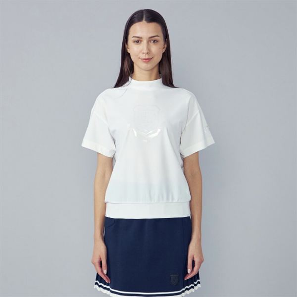 【MGFコレクション】エンブレムロゴ半袖モックネックシャツ