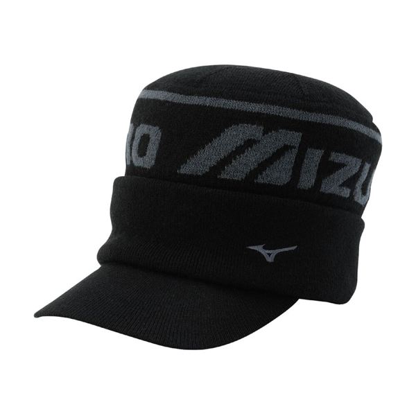 【吸湿発熱】ブレスサーモグラマラスMizunoロゴニットキャップ