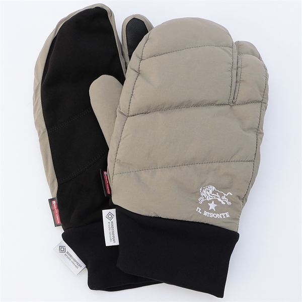 【IL BISONTE／吸湿発熱】WINDSTOPPER プロダクト フィンガーパデットミトン
