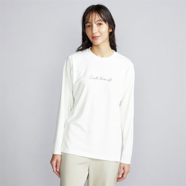 リサイクルポリエステル グラフィック長袖Tシャツ