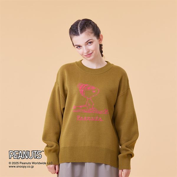 【PEANUTS／吸湿発熱】ブレスサーモウール混セーター