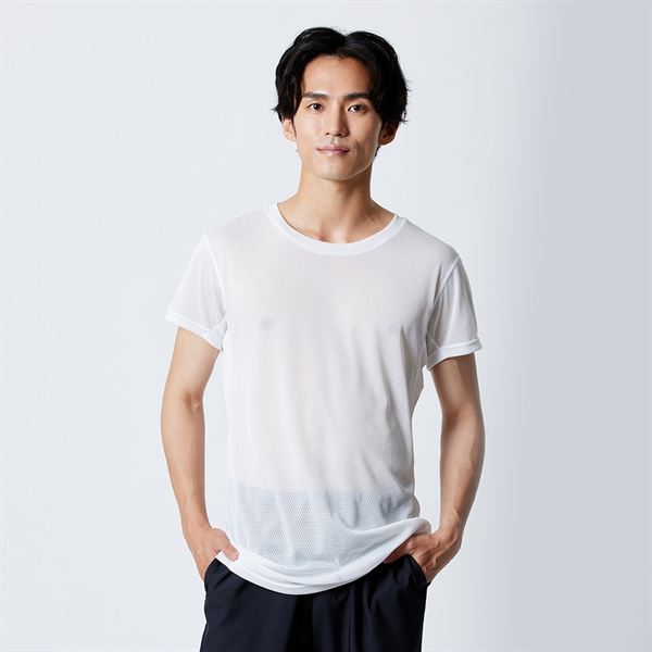 【汗処理／通気】カルエアーアンダークルーネック半袖シャツ(大きいサイズ)