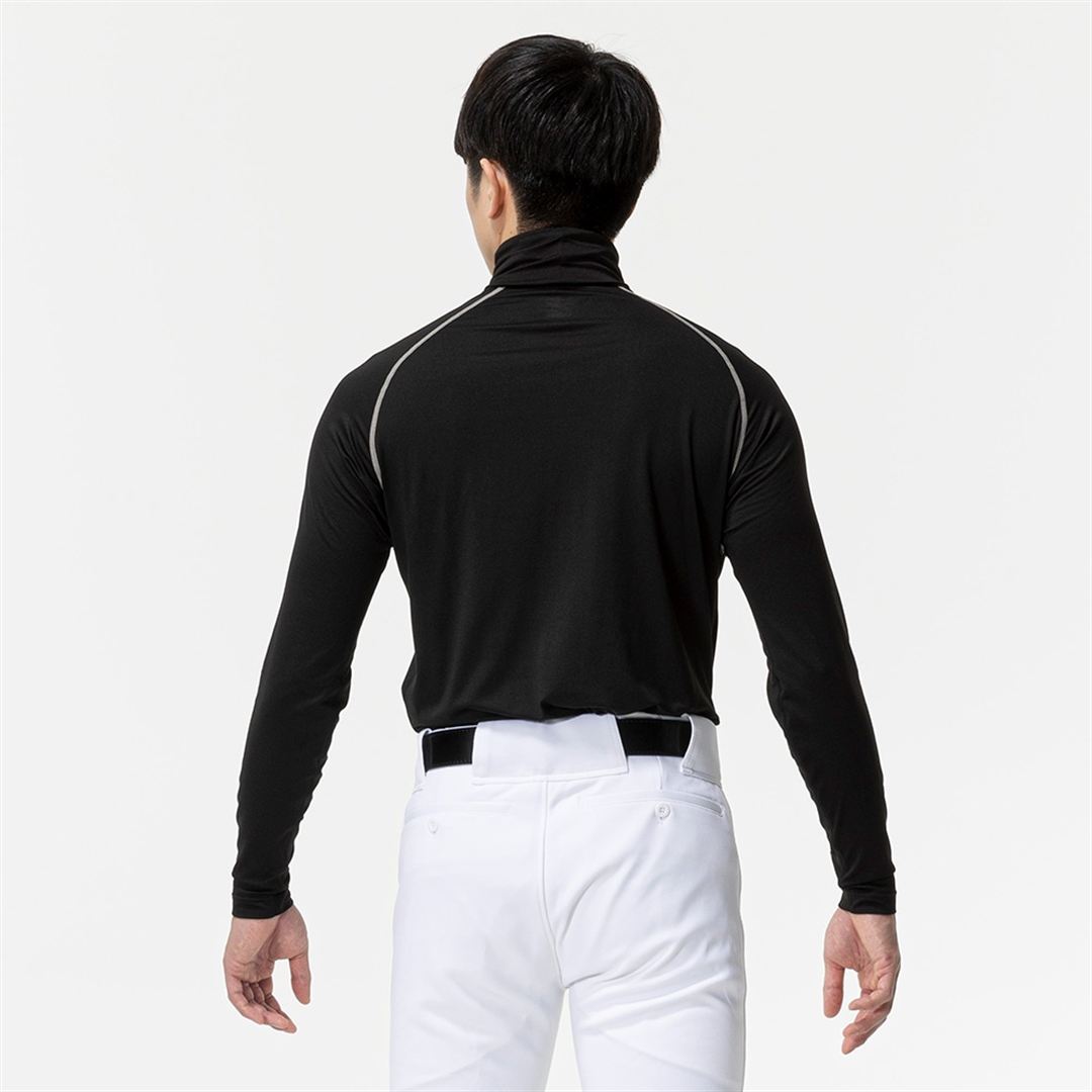 【ミズノ直営限定】裏起毛アンダーシャツ(タートルネック／長袖) ブラック S