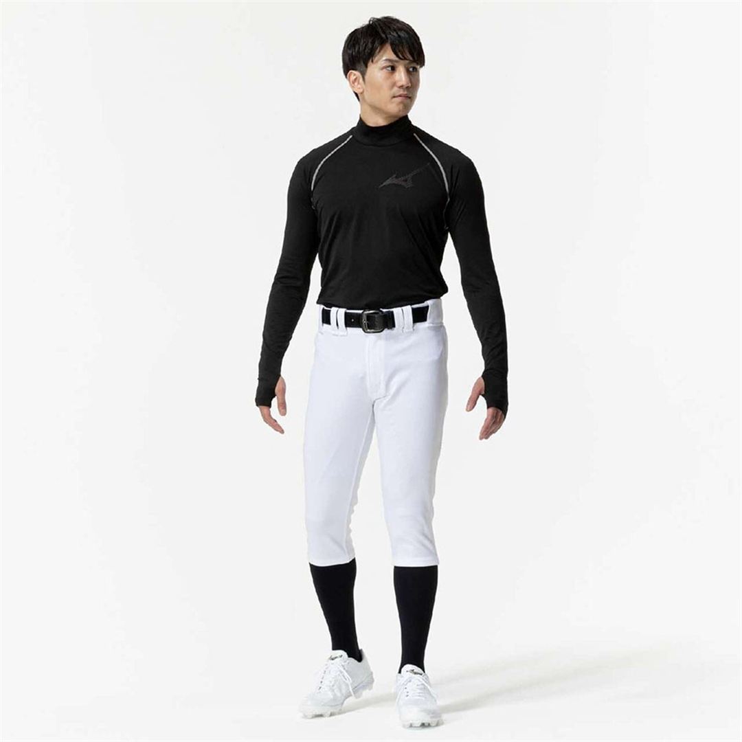 【ミズノ直営限定】裏起毛アンダーシャツ(ハイネック／長袖) ブラック L