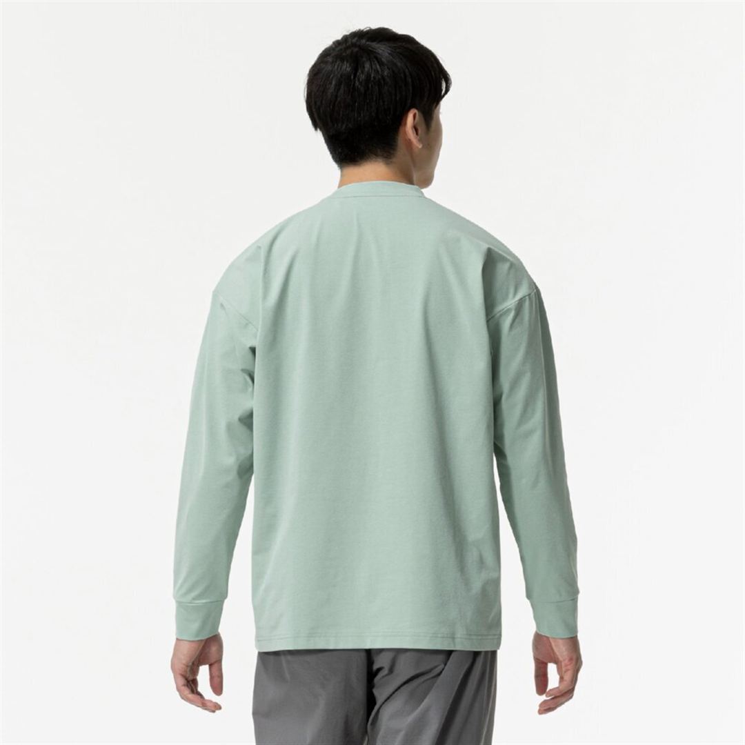 【ミズノ直営限定】ワンポイントロゴ ロングTシャツ フロスティグリーン XO