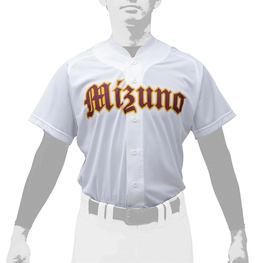 シャツ／オープンタイプ／小衿付(野球) ホワイト S