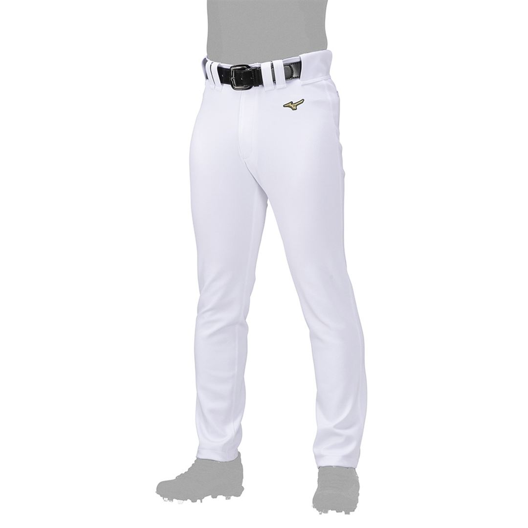 【ミズノ直営限定／ミズノプロ】強伸 ストレッチパンツ／ストレートフィットタイプ(ワッペン付き) ホワイト S