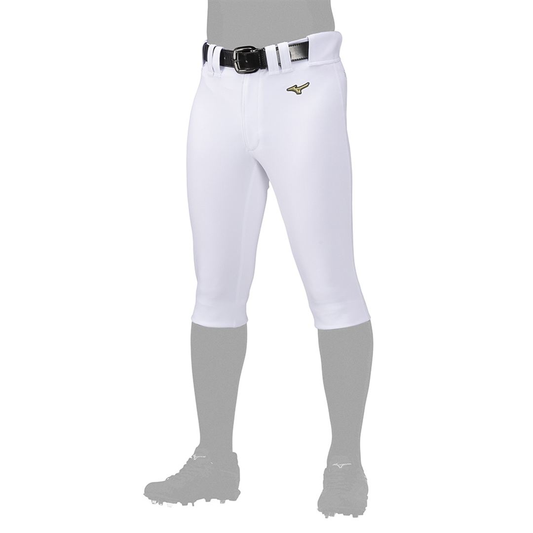 【ミズノ直営限定／ミズノプロ】強伸 ストレッチパンツ／ショートフィットタイプ(ワッペン付き) ホワイト S