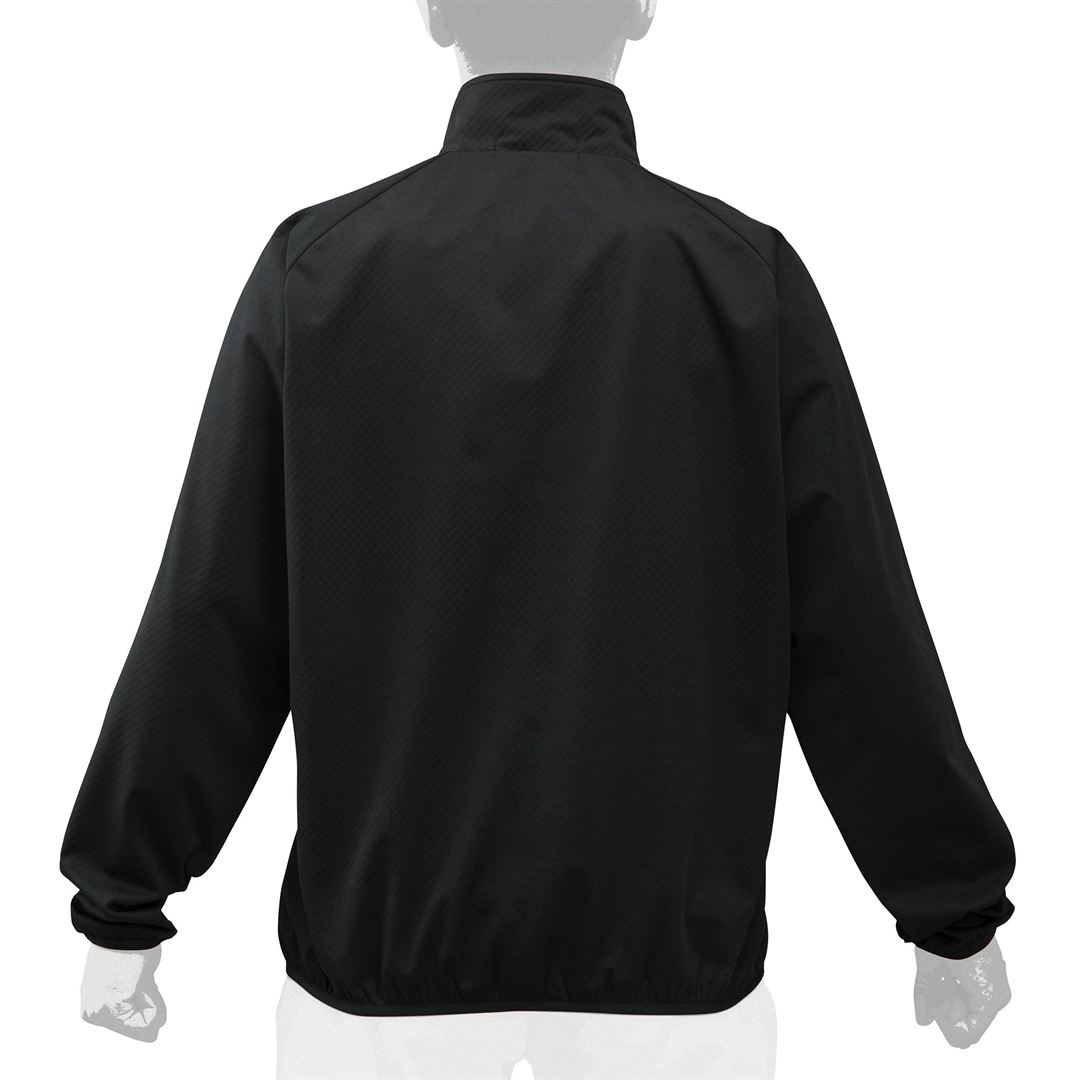 【ストレッチ／防風】テックシールドハーフZIPジャケット ブラック XO