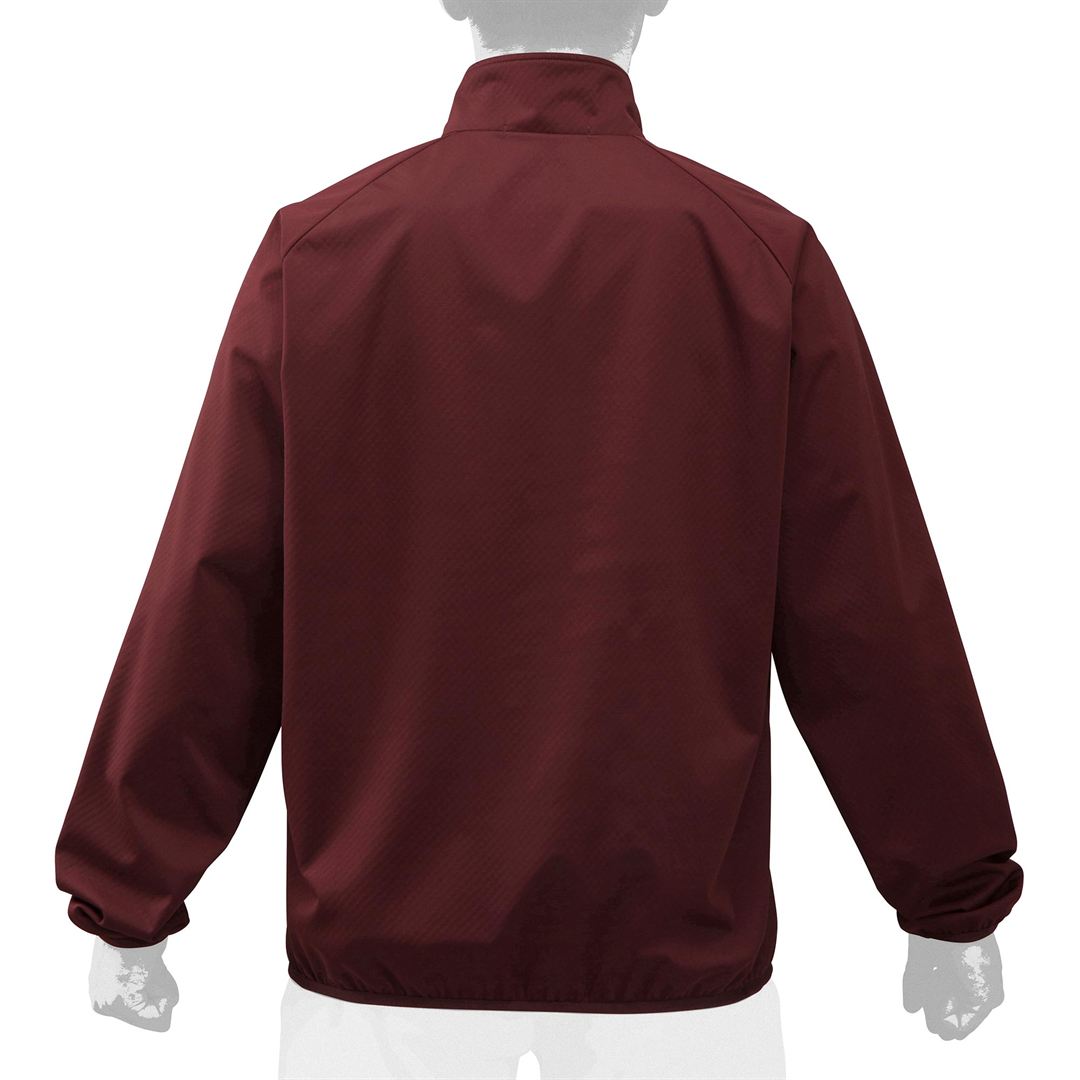 【ストレッチ／防風】テックシールドハーフZIPジャケット エンジ XO