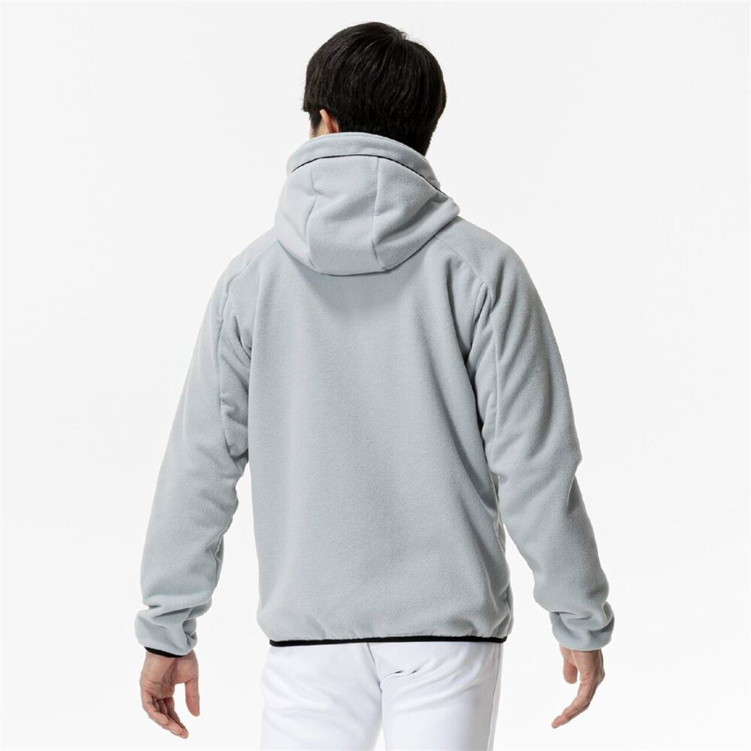 【ミズノプロ】フリースフーディ(厚手) グレー XO