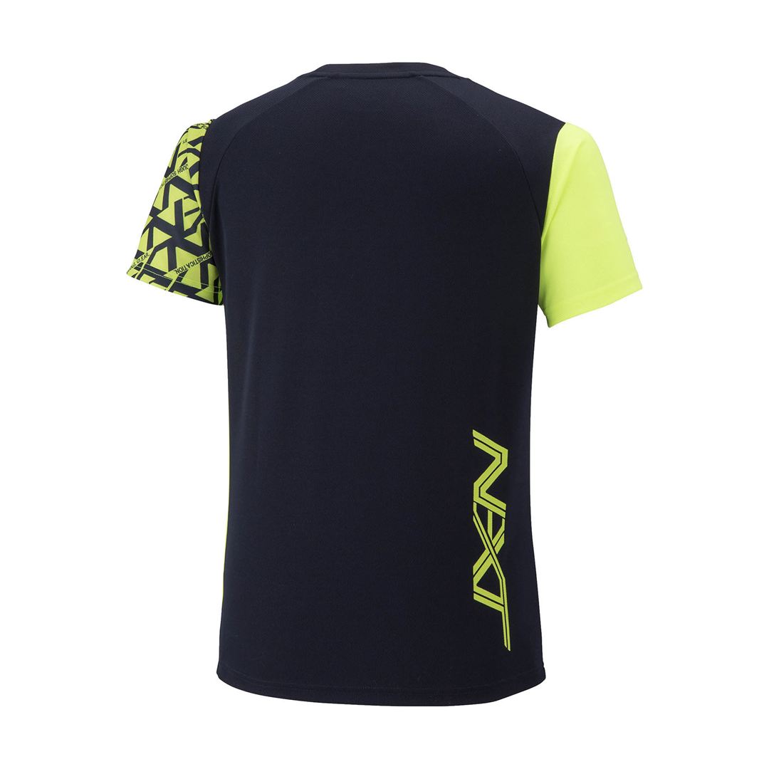 N-XT Tシャツ ディープネイビー×セーフティーイエロー 120