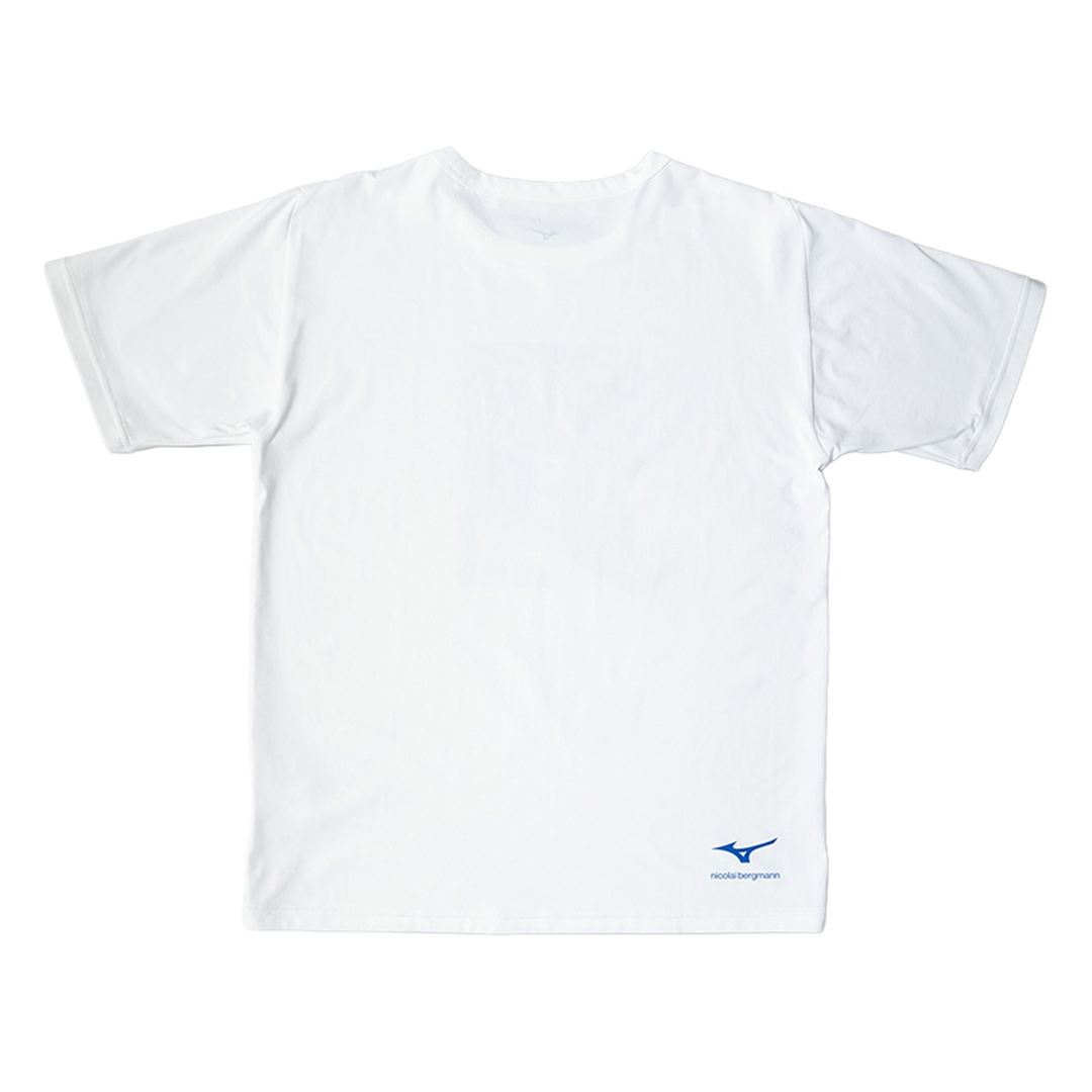 【ニコライ バーグマン】グラフィックTシャツ ホワイト×ブルー XL