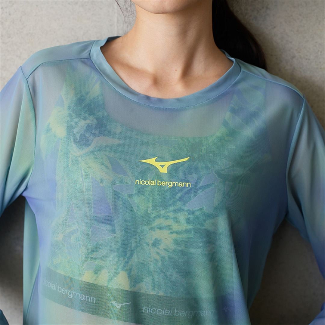 【ニコライ バーグマン】シアーTシャツ(長袖) グレイッシュブルー S