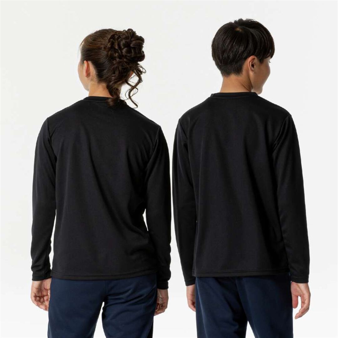 【抗菌防臭／防汚】GACHI Tシャツ(長袖) ブラック 120