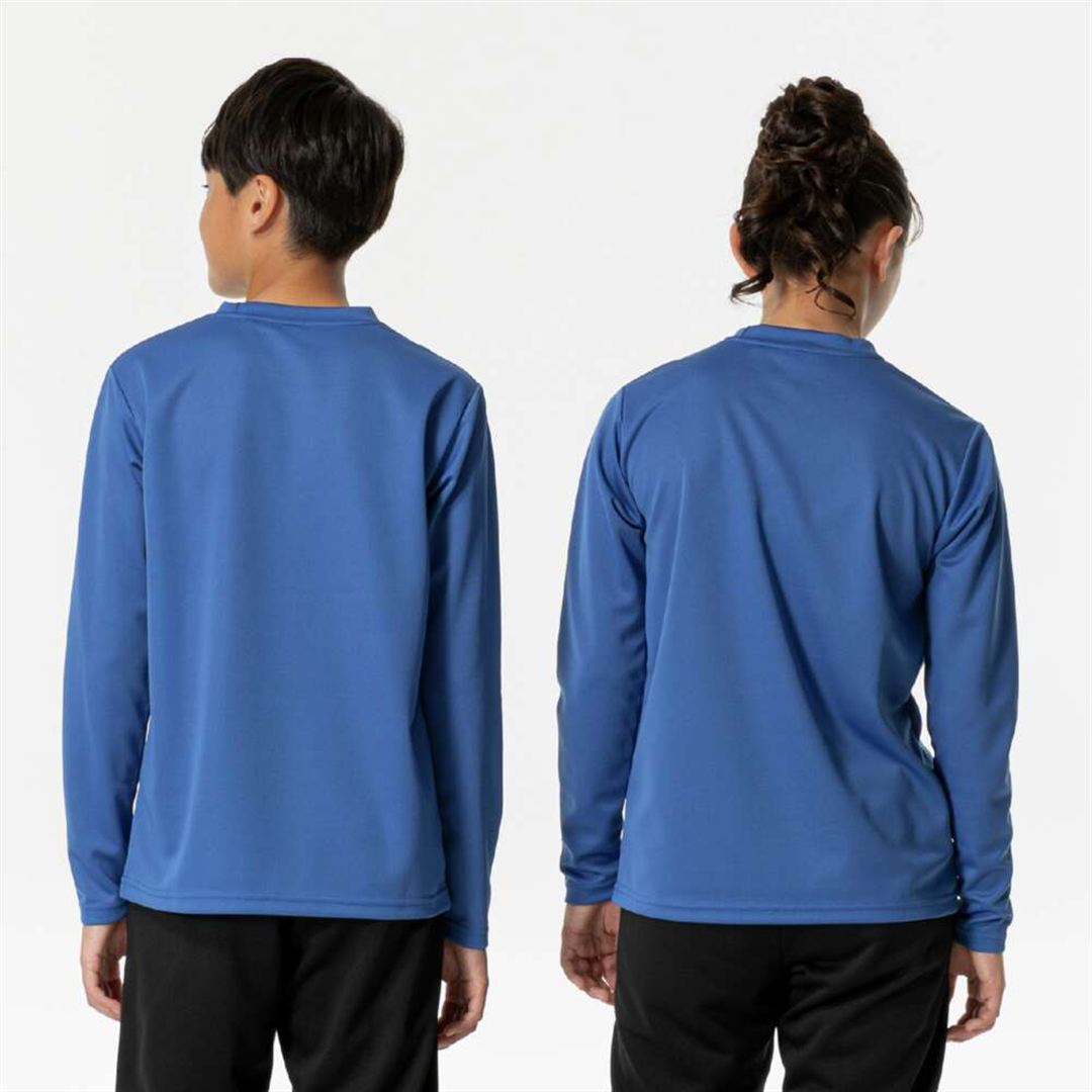 【抗菌防臭／防汚】GACHI Tシャツ(長袖) クラシックブルー 120