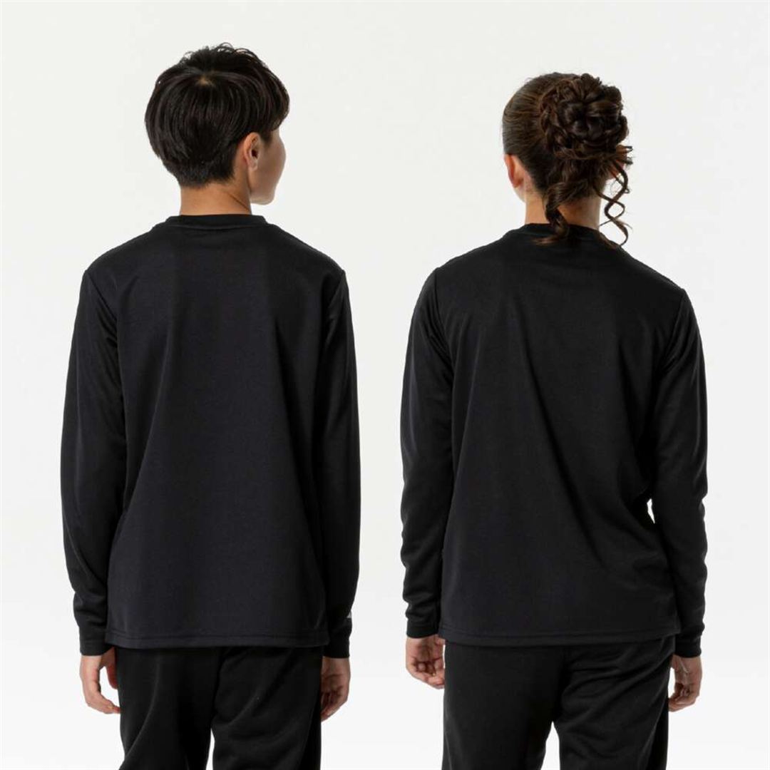 【抗菌防臭／防汚】GACHI Tシャツ(長袖) ブラック 120