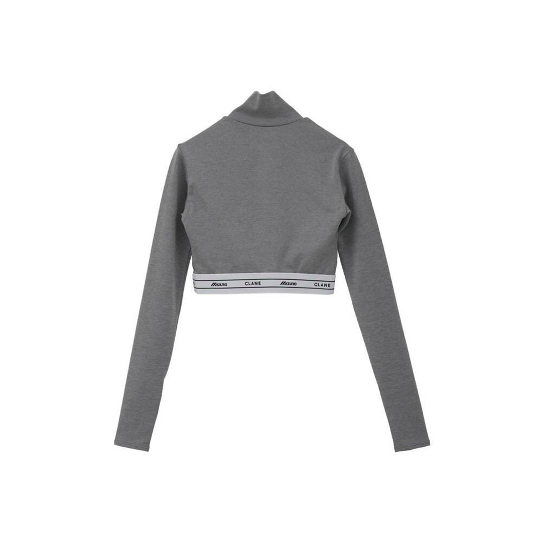【CLANE】HALF ZIP LONG SLEEVE TOPS グレー杢 1