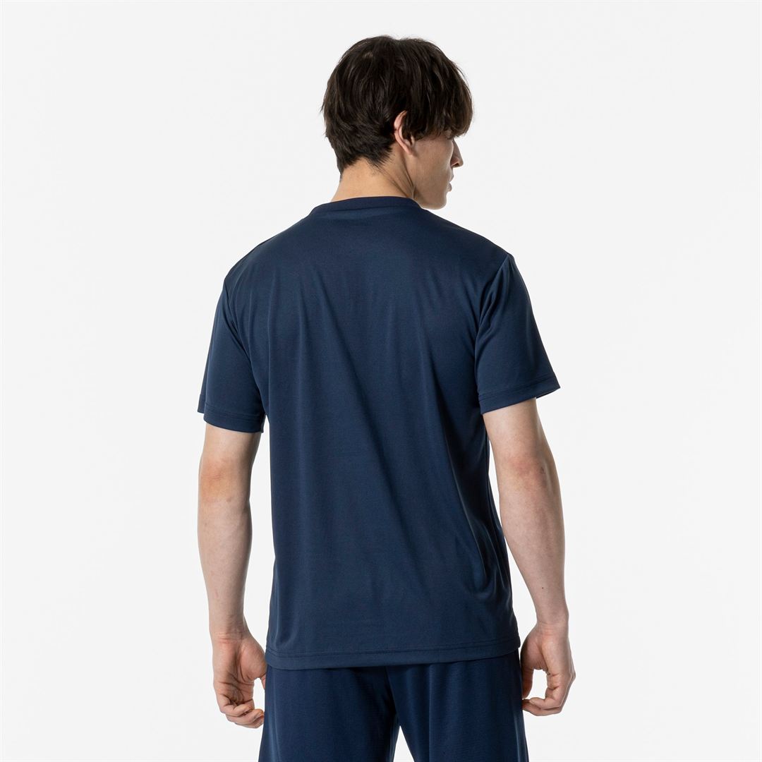 ナビドライTシャツ(半袖／丸首) ドレスネイビー×ホワイト 4XL