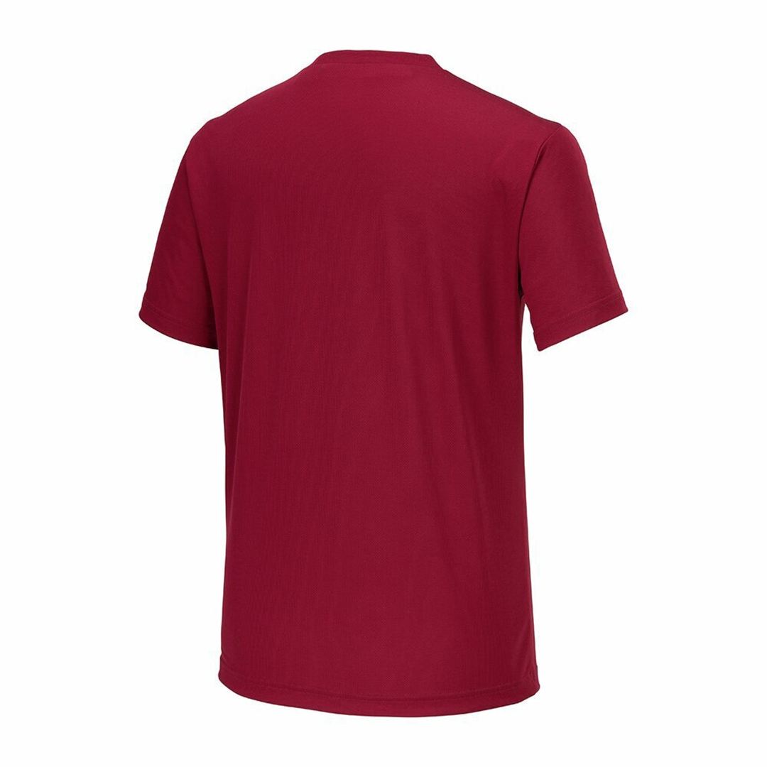 ナビドライTシャツ(半袖／丸首) エンジ×ホワイト 4XL