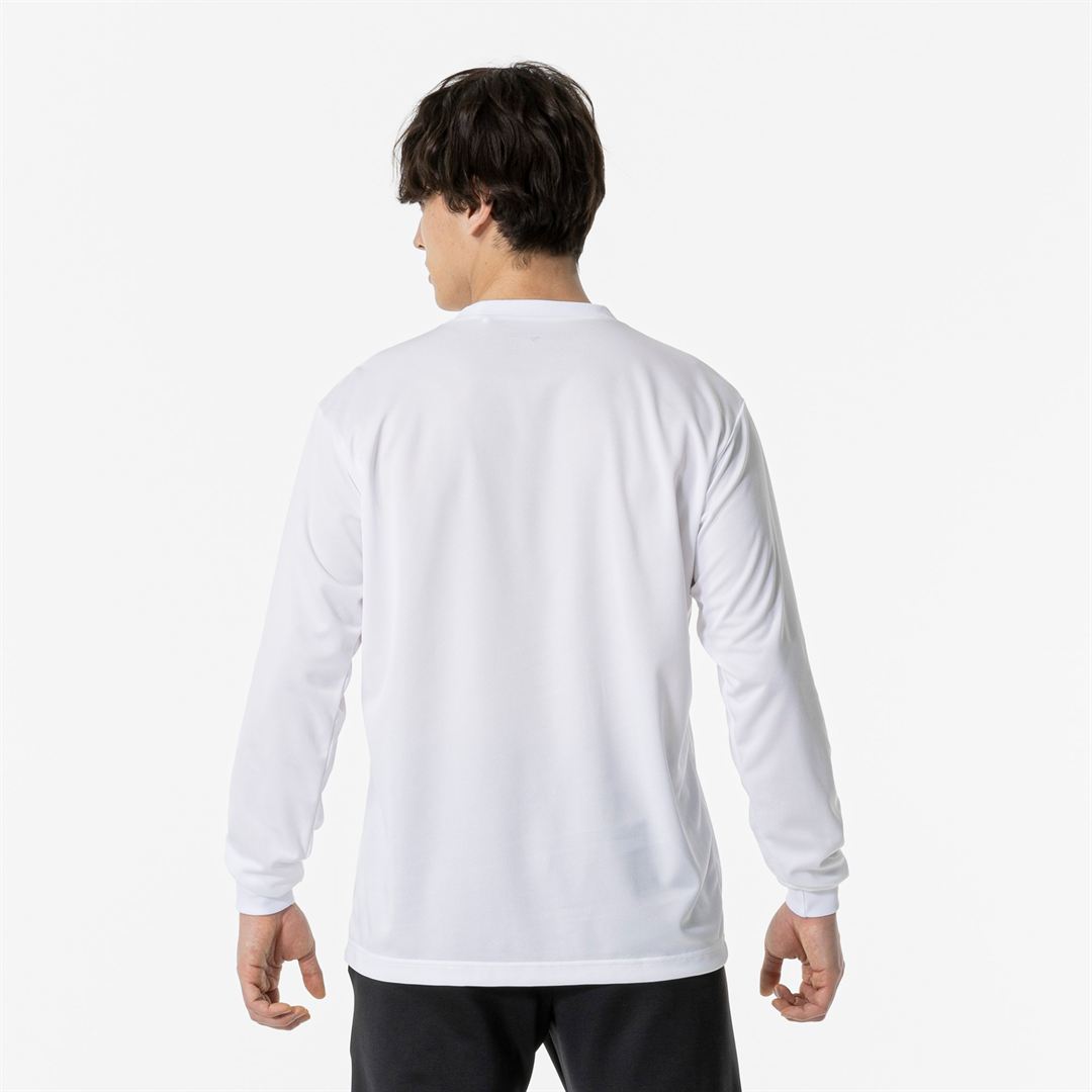 ナビドライTシャツ(長袖／丸首) ホワイト×ブラック S