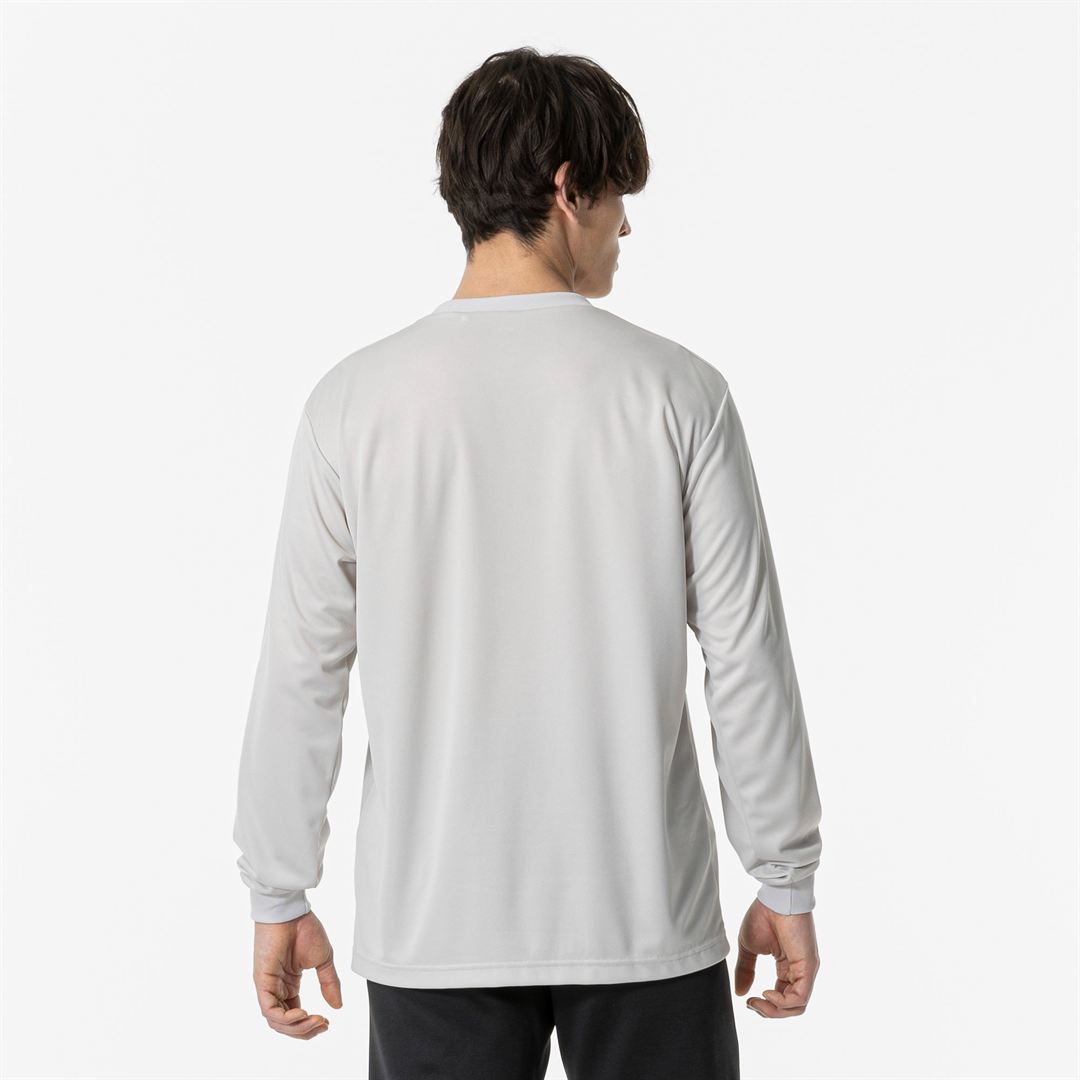 ナビドライTシャツ(長袖／丸首) ベイパーシルバー×ホワイト S
