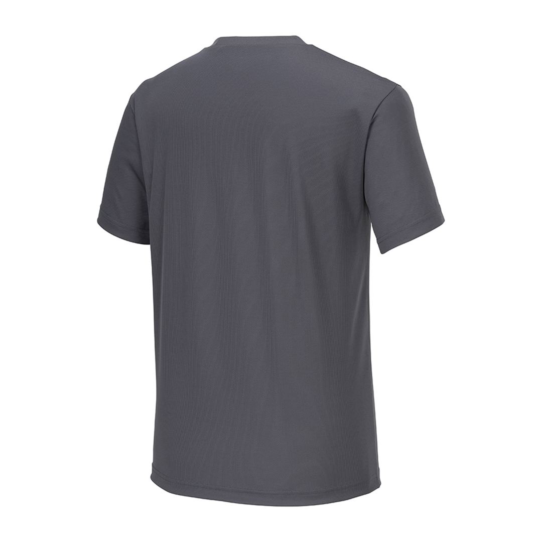 ナビドライTシャツ(半袖／丸首)(大きいサイズ) チャコールグレー×ホワイト 3L