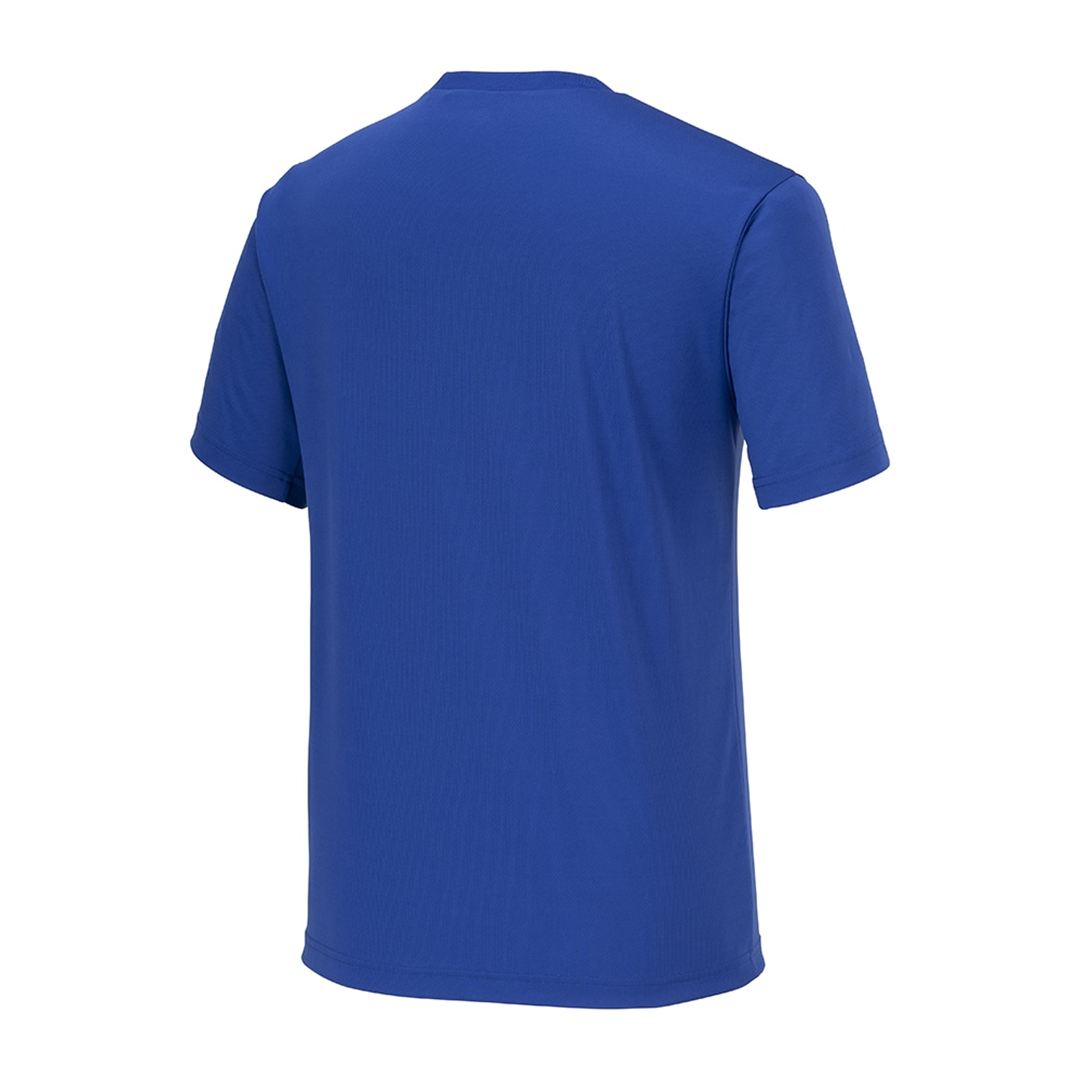 ナビドライTシャツ(半袖／丸首)(大きいサイズ) サーフブルー×ホワイト 2L