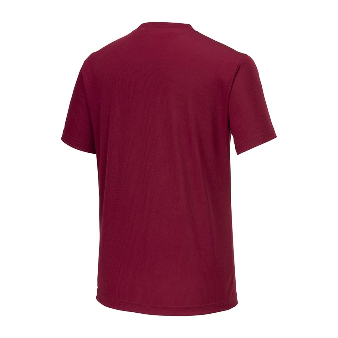 ナビドライTシャツ(半袖／丸首)(大きいサイズ) エンジ×ホワイト 6L