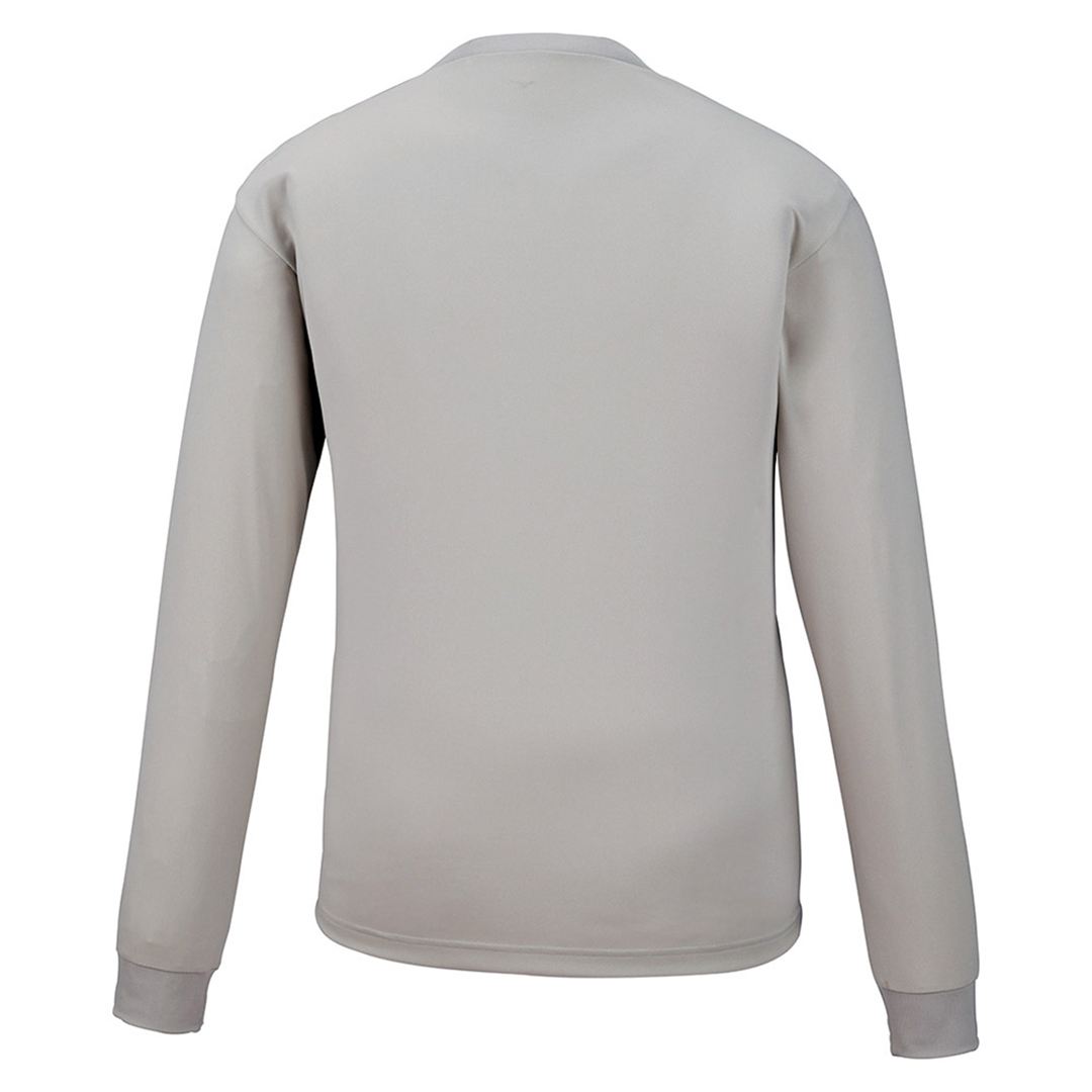 ナビドライTシャツ(長袖／丸首)(大きいサイズ) ベイパーシルバー×ホワイト 5L