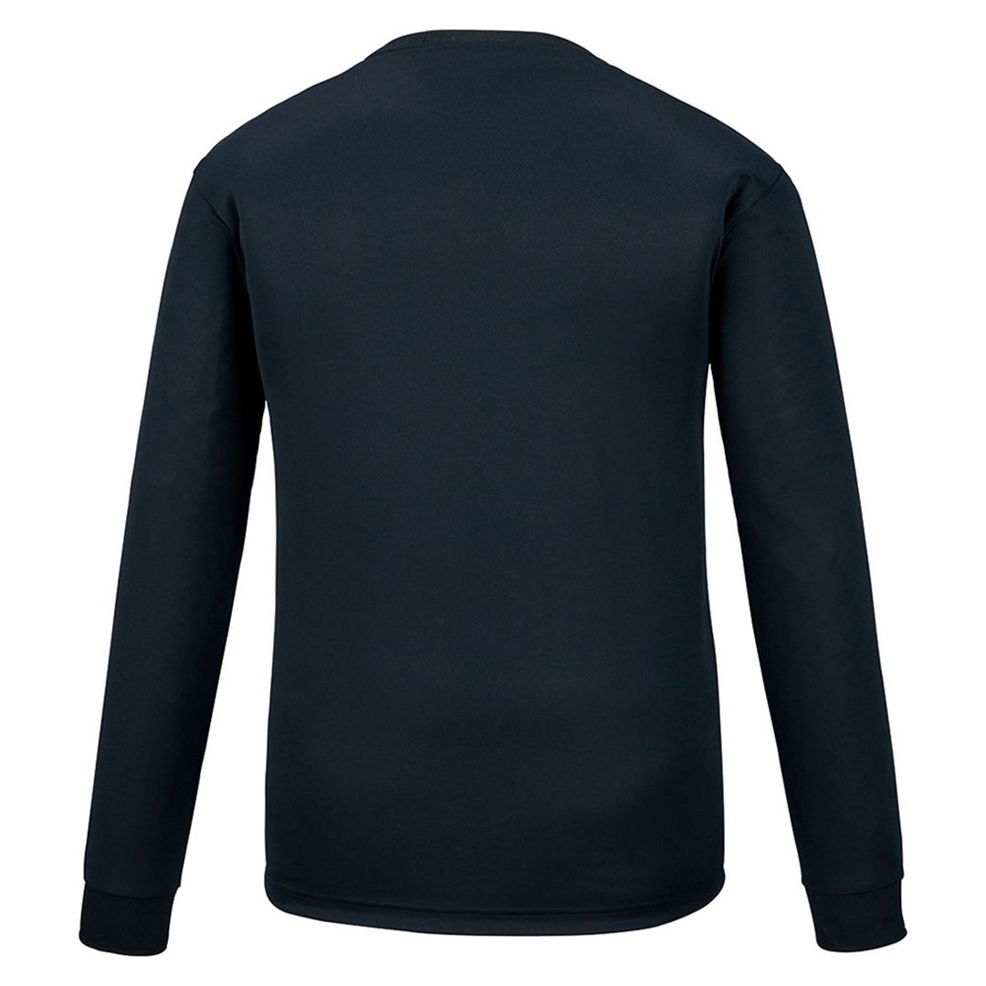 ナビドライTシャツ(長袖／丸首)(大きいサイズ) ブラック×ホワイト 5L