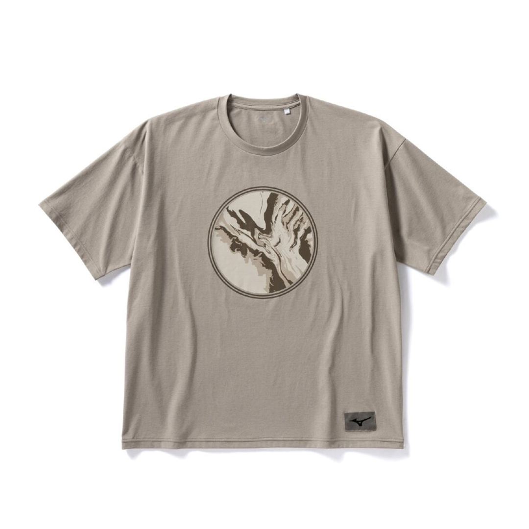 ルーズフィットグラフィックTシャツ ヴィンテージカーキ L