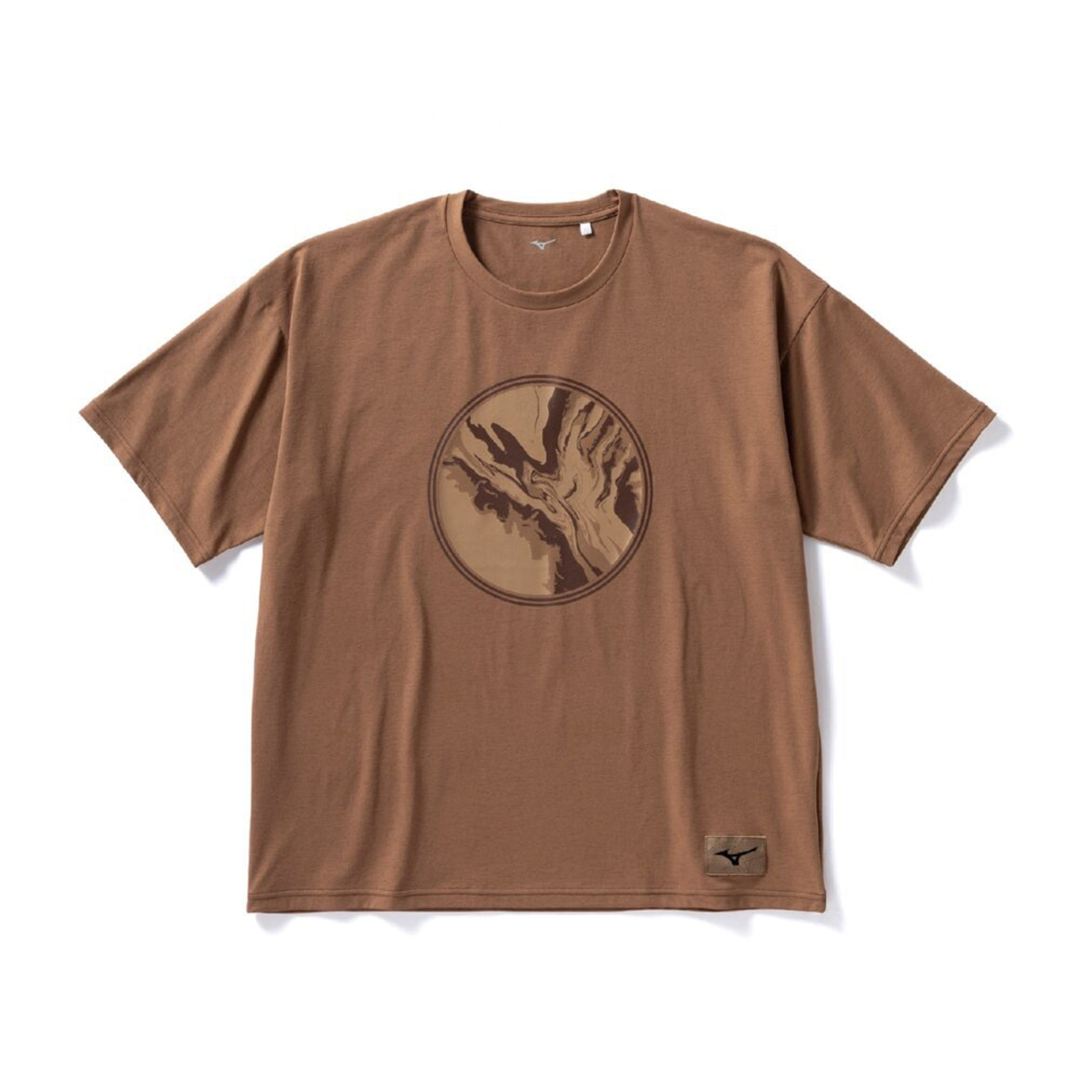 ルーズフィットグラフィックTシャツ ブラウン L