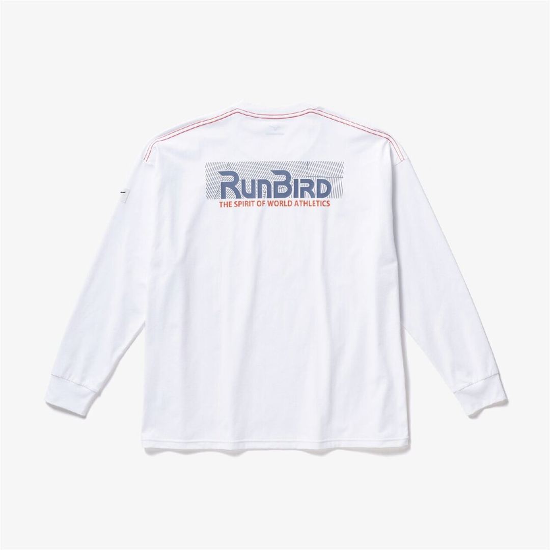 【ミズノ直営限定】ルーズフィットTシャツ(長袖) ホワイト×トリコロール XS