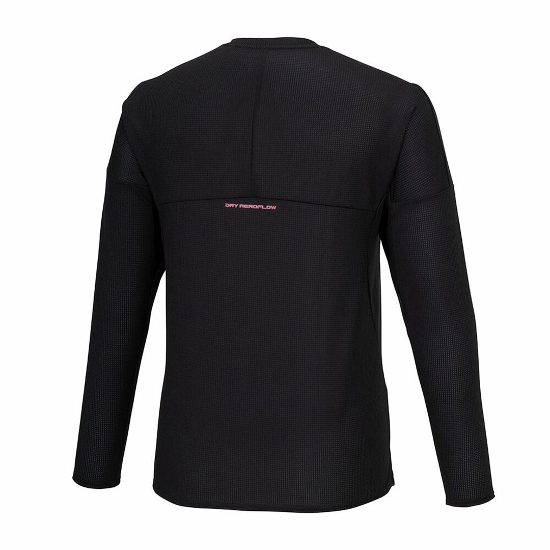 【汗処理／通気】ドライエアロフローTシャツ(長袖) ブラック S