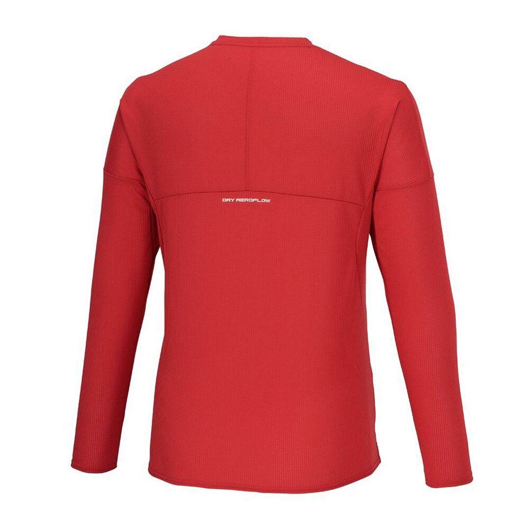 【汗処理／通気】ドライエアロフローTシャツ(長袖) サルサレッド S