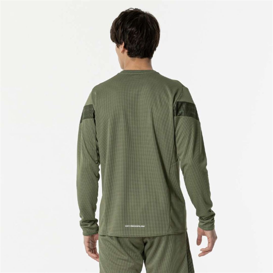 【汗処理／通気】ドライエアロフローTシャツ(長袖) ダークカーキ S
