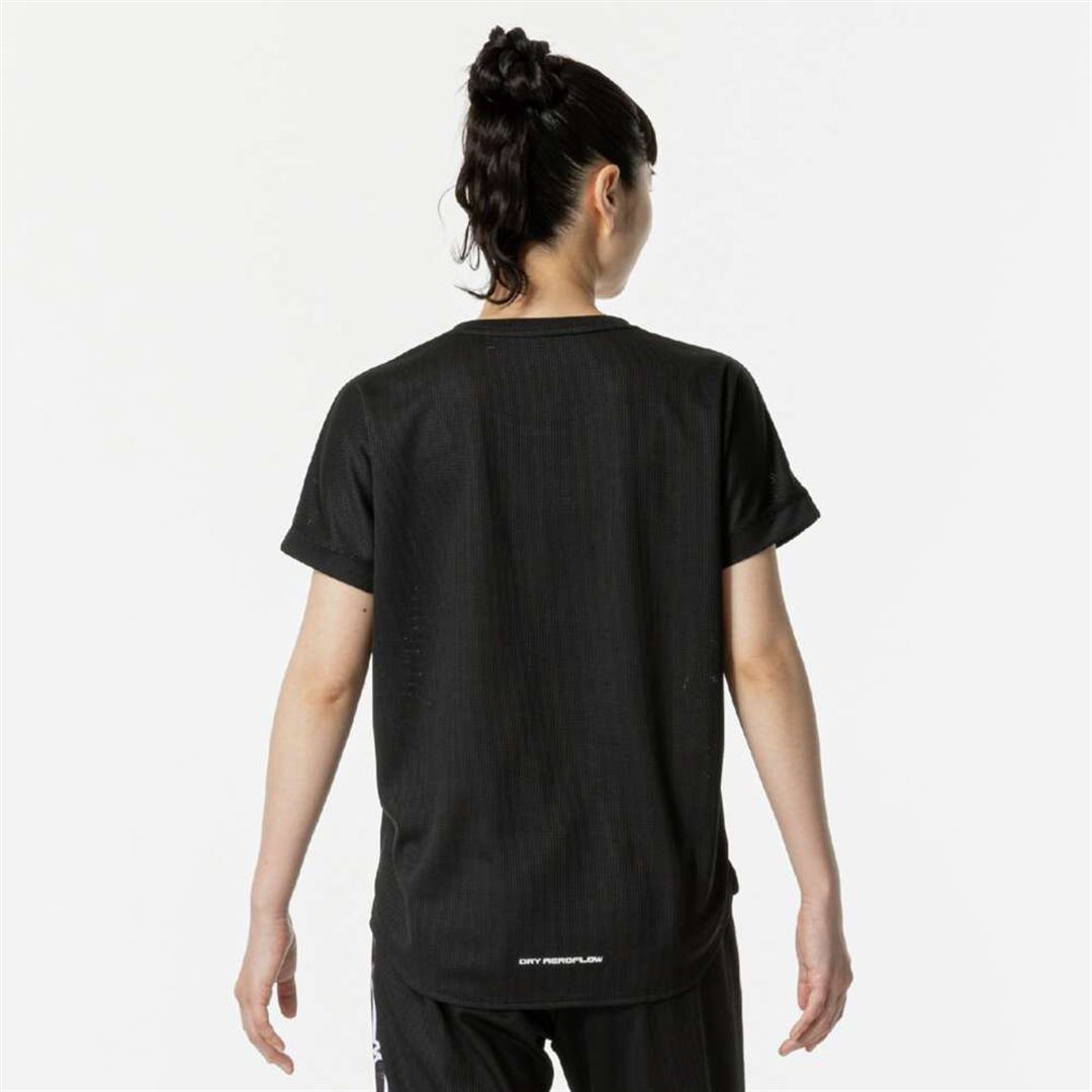 【汗処理／通気】ドライエアロフローTシャツ ブラック S